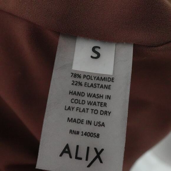 Alix NYC Top Womens Small Brown Cropped Tank Top Spaghetti Strap Asymmetric - Picture 4 of 8